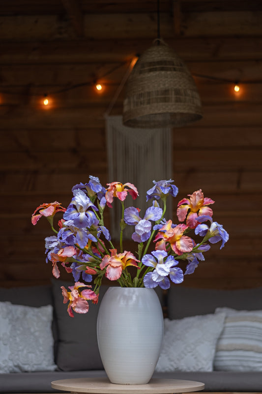 Boeket Es Canar zijden bloemstuk close-up